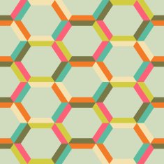 Seamless abstract background made of honeycombs in retro colors