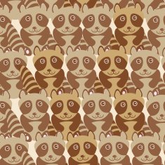 Funny cute raccoon seamless background pattern Vector N2