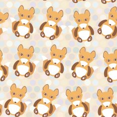 Polka dot background pattern Funny cute fox on background N2