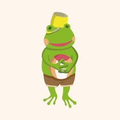 animal frog summer cartoon theme elements N6