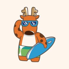 animal moose summer cartoon theme elements N5