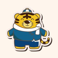animal tiger winter cartoon theme elements N8