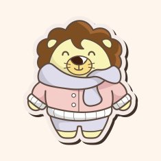 animal lion winter cartoon theme elements N5