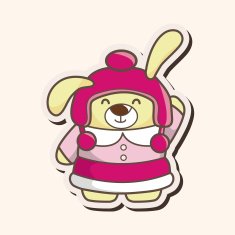 animal rabbit winter cartoon theme elements N12