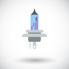 Xenon car lamp flat icon