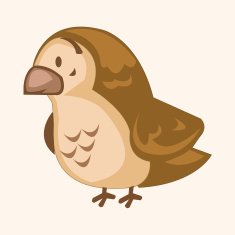 animal sparrow cartoon theme elements N4
