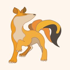 animal fox cartoon theme elements N17