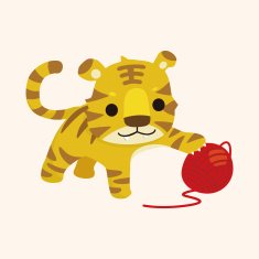 animal tiger cartoon theme elements N34