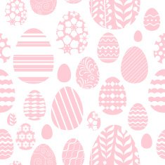 Seamless easter eggs pattern in pink color