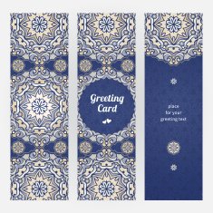 Vintage ornate cards in Eastern style N5