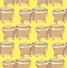Sketch bongos musical instrument in vintage style