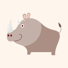 animal rhino cartoon theme elements N3