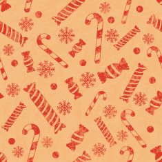 pattern with candies and snowflakes