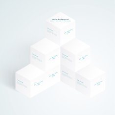 Vector 3d illustration white cubes