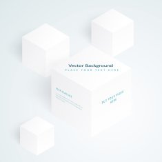 Vector 3d illustration white cubes N2