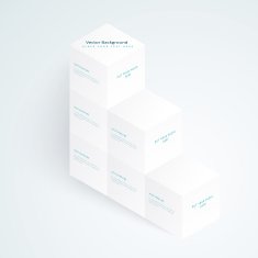 Vector 3d illustration white cubes N3