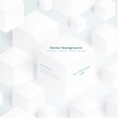 Vector 3d illustration white cubes N4