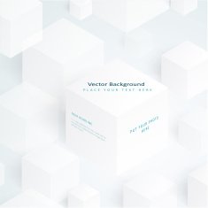 Vector 3d illustration white cubes N5