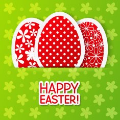 Easter greeting card with paper eggs
