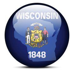 Map of USA Wisconsin State with Dot Pattern