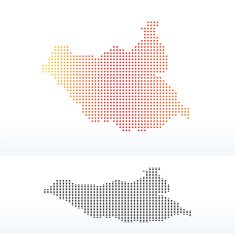 Republic of South Sudan with Dot Pattern