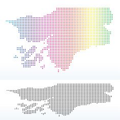 Map of Guinea Bissau with Dot Pattern