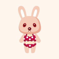 animal rabbit summer cartoon theme elements N18
