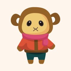animal monkey winter cartoon theme elements N8