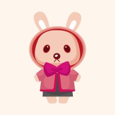 animal rabbit winter cartoon theme elements N14
