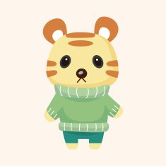 animal tiger winter cartoon theme elements N9