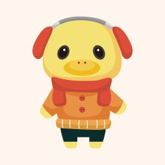 animal duck winter cartoon theme elements N9