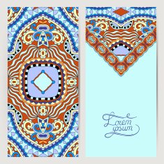 decorative label card for vintage design ethnic pattern N6