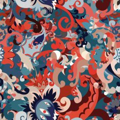 Abstract floral vector seamless pattern N10