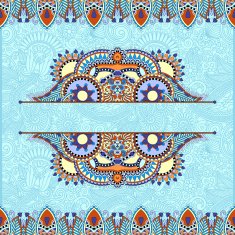 floral decorative invitation card vintage paisley frame design