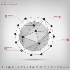 Abstract polygonal geometric background with web icons Triangle elements N2