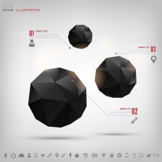 Abstract polygonal geometric background with web icons Triangle elements N3