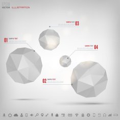 Abstract polygonal geometric background with web icons Triangle elements N4