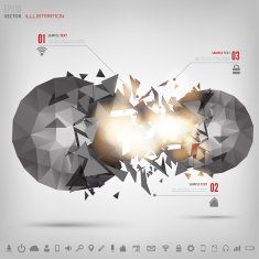 Abstract polygonal geometric background with web icons Triangle elements N5