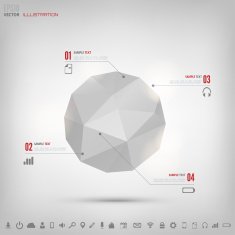 Abstract polygonal geometric background with web icons Triangle elements N6