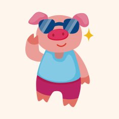 animal summer cartoon theme elements N74