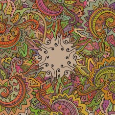 Vector pattern of the indian floral ornament N2