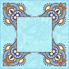 floral frame ethnic ukrainian ornament on paisley background N2