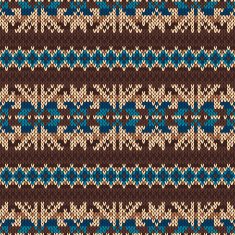 Traditional Fair Isle Pattern Seamless Knitting Ornament N26