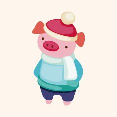 animal winter cartoon theme elements N32