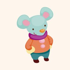 animal winter cartoon theme elements N35