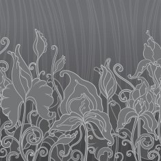 Vector background with ornament of the graphic flowers N3