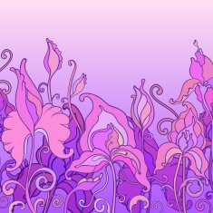 Vector background with ornament of the graphic flowers N4