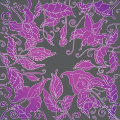 Vector background with ornament of the graphic flowers N5