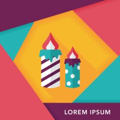 Candle flat icon with long shadow eps10 N12