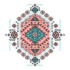 Beautiful Mexican Tribal vector isolated ornament N2